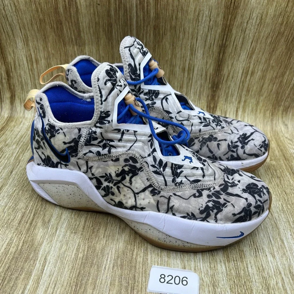 Nike LeBron Soldier 14 Sisterhood Men's 12 White Blue Floral Sneakers CK6024-004